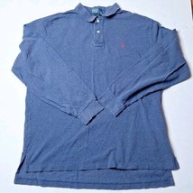 Polo Ralph Lauren Shirt Mens XL Blue Rugby Long Sleeve Collared Button Vintage - £15.59 GBP