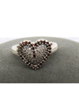 Signed India Sterling Silver Ring Heart Red Faceted Stones 5.22g SZ 8 Pr... - $564.31 MXN