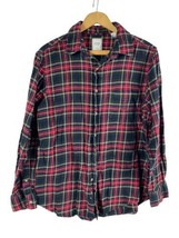 Chaps Ralph Lauren Flannel Shirt Size Medium Mens Stewart Tartan Black Red Plaid - £37.18 GBP