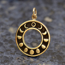 Phases of the Moon Circle Pendant - Bronze - $275.11 MXN