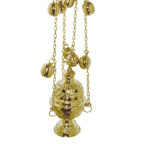 Brass Christian Church Liturgy Thurible Incense Burner Censer (487 B) - £53.63 GBP