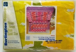 Twin Fitted Sheet Burlington Mod Retro Pinata 39x75 New Vintage No Iron 1970s - $24.99