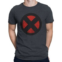 X-Men Distressed Symbol Grey T-Shirt Heather Charcoal - £23.16 GBP+