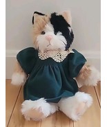 Cottage Collectibles by Ganz CALLIE Plush 1998 Calico Cat Green Dress Or... - $68.07 CAD
