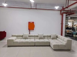 Cream White Modular Corner Sofa seater Choice Of Fabric Colour Made To O... - $3,076.17