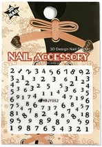 Nail Art 3D Decal Stickers Black Numbers HBJY052 - $3.29