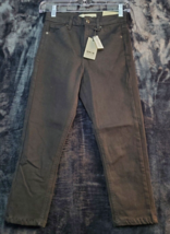 Topshop Jeans Womens Size 2 Black Denim Cotton Pockets Straight Leg Flat Front - £19.76 GBP