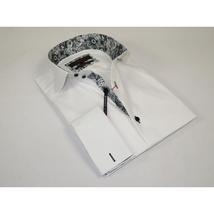 Men's Axxess Turkey Shirt 100% Cotton High Collar 224-13 French Cuffs White image 2