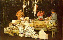 Basket Making At Oconaluftee Indian Village, Cherokee, North Carolina Postcard - £5.35 GBP