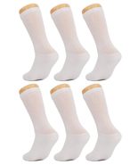 AWS/American Made White Diabetic Crew Socks for Men Loose Fit Socks with Non Bin - $16.82