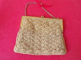 Antique Gold Crocheted Ladies Purse - £35.50 GBP