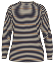 Casual long sleeves t-shirt for Men brown taupe Stripes  - £31.93 GBP