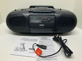 RCA Compact Stereo Boombox Portable AM/ FM/CD/Cassette Model RP-7939B Te... - £43.52 GBP