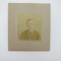 Antique Carte De Visite CDV Boy in Suit Coat &amp; Tie Formal Sepia Child Photograph - £16.06 GBP