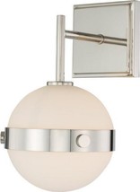 Wall Sconce KALCO TACOMA Casual Luxury 1-Light Frosted 3000K Bulb Polished - £549.13 GBP