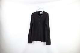Armani Exchange Mens Medium Faded Ribbed Knit Half Zip Pullover Sweater Black - $44.50