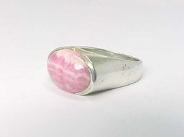 CANDY CANE Agate Vintage RING in STERLING Silver - Size 6 1/4 - $52.00