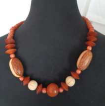 Vintage Fashion Necklace Wooden Beaded Mint Condition 13 inches long Afr... - £10.19 GBP