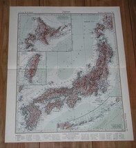 1928 Original Vintage Map Of Japan / Hokkaido Taiwan Kuril Islands - £24.00 GBP
