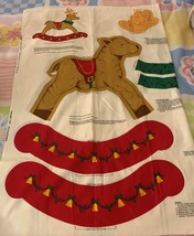 Cotton Fabric Applique Panel Rocking Reindeer Stuffed Holiday Decor  Brand New - £9.56 GBP