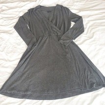 Grey Longsleeve Faux Wrap Dress sz M - £13.23 GBP