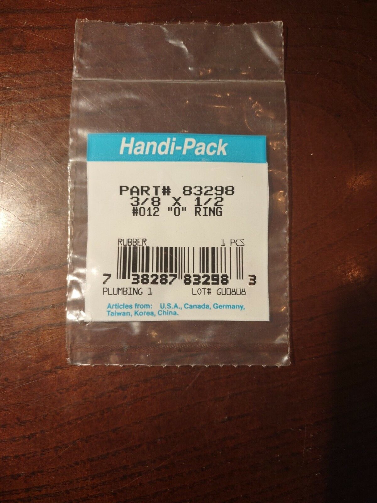 3/8&quot; x 1/2&quot; x 1/16&quot; Rubber O-Ring - $9.78