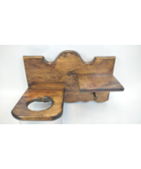 Hand Made Wooden Curling Flat Iron &amp; Hair Blow Dryer Wall Hanging Holder... - €77,38 EUR
