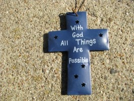 OR-340-With God All Things Possible Metal Christmas Ornament - £1.54 GBP