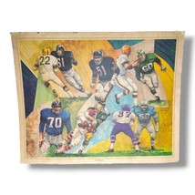NFL Linebackers 1977 Sportscene Canvas On Cardboard Print 22&quot;x18&quot; - £46.14 GBP