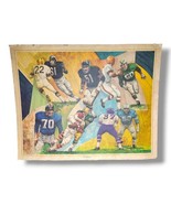 NFL Linebackers 1977 Sportscene Canvas On Cardboard Print 22&quot;x18&quot; - £46.22 GBP
