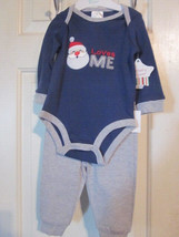 Nwt - Nursery Rhyme Santa Loves Me Size 9M Long Sleeve &amp; Pants 2-PC Set - £13.56 GBP