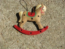 OR-346 Rocking Horse Metal Christmas Ornament - £1.55 GBP