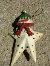 OR-351 Snowman with Red Scarf Metal Christmas Ornament  - £1.55 GBP