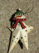 OR-351 Snowman with Red Scarf Metal Christmas Ornament  - £1.45 GBP