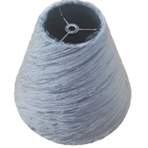 Gray Silver Velvet Crinkle Cone Lamp Shade New - £13.87 GBP