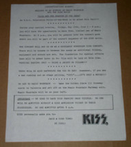 KISS PHANTOM OF THE PARK CONGRATULATION LETTER COPY - £19.68 GBP