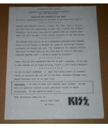 KISS PHANTOM OF THE PARK CONGRATULATION LETTER COPY - $34.24 CAD