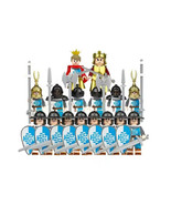HGT Blue Knight King And Queen Set Army Castle Soldier 16 Rare Minifigures - $55.42