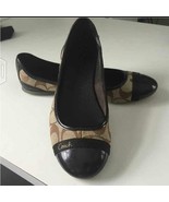 COACH CECILE KHAKI BALLET FLATS Sig C 12CM 1&quot; Women Shoe US Size 5MB MED... - $75.44 CAD