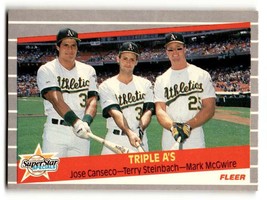 1989 Fleer #634 Jose Canseco / Terry Steinbach / Mark McGwire SSS    Oa ID:54589 - £1.33 GBP