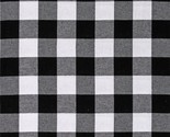 Flannel Buffalo Plaid 1.75&quot; Buffalo Check Black White Fabric By the Yard... - $9.95