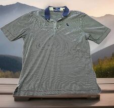 Callaway Golf Polo Shirt Mens Size Medium Striped Tennis Outdoor Sports - $11.14