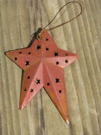 Primary image for WD1382R - Red Metal Star Christmas ornament