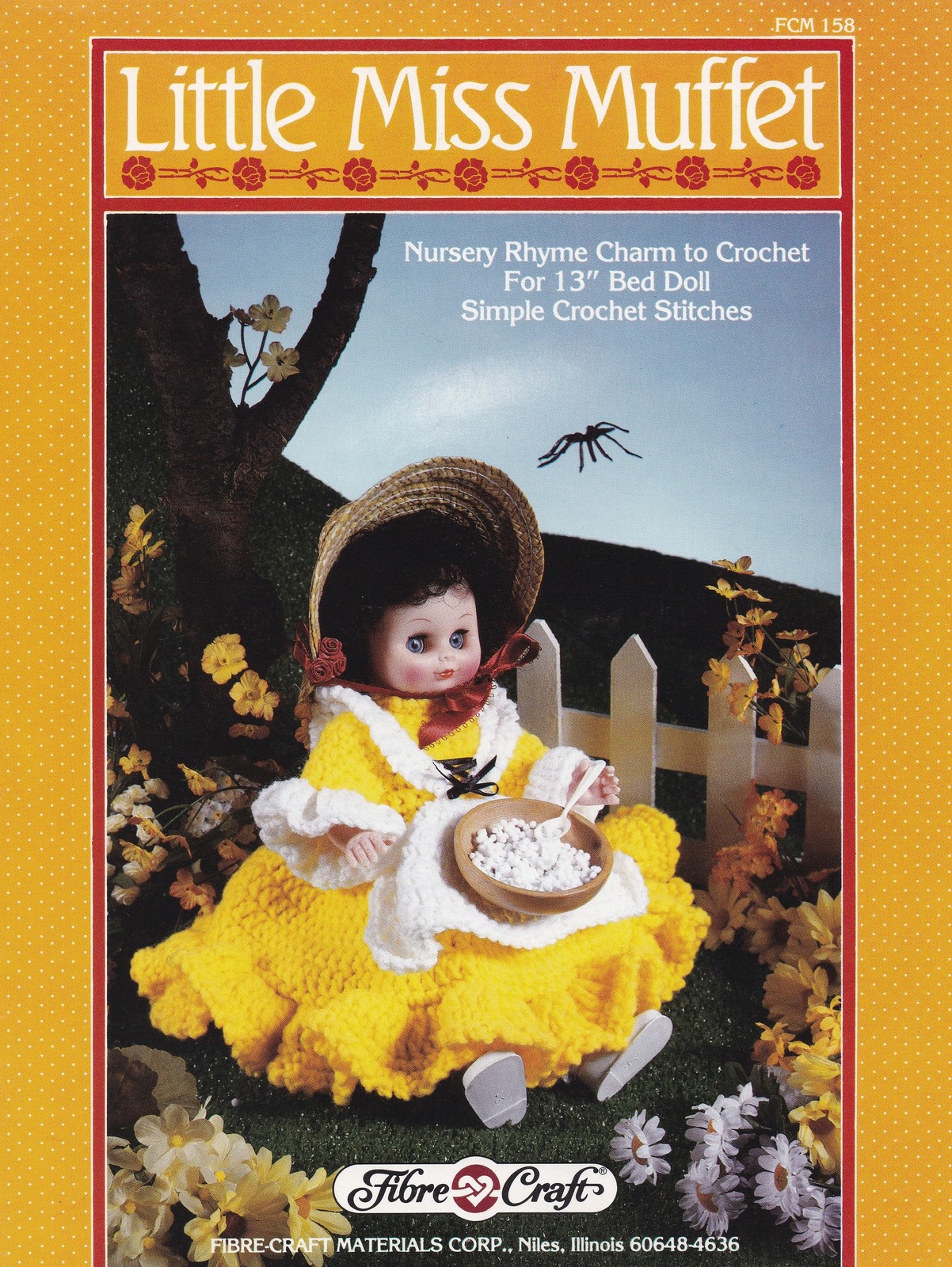 Little Miss Muffet, Fibre Craft Doll Clothes Crochet Pattern Booklet FCM158 - $3.95