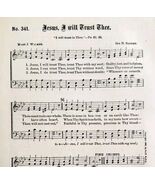 1883 Gospel Hymn Jesus I Trust Thee Sheet Music Victorian Religious ADBN... - $19.99