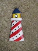 or348-Lighthouse Metal Christmas Ornament  - $1.95