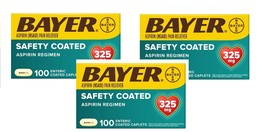 Bayer Aspirin Regimen Pain Reliever 100 Enteric Coated Tablets, 325mg Pa... - $26.23