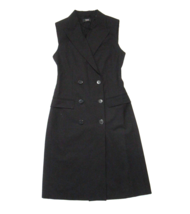 NWT Theory Double Breasted Vest Dress in Black Traceable Wool Sleeveless 0 - $110.00