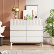 8-Drawer Storage Cabinet with Decorative Finish,for Bedroom - White - £224.09 GBP