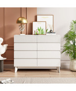 8-Drawer Storage Cabinet with Decorative Finish,for Bedroom - White - £222.85 GBP